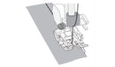 Pied quilting avec guide bord droit semelle interchangeable