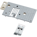 Pied avec plaque à aiguille pour points droits Brother.